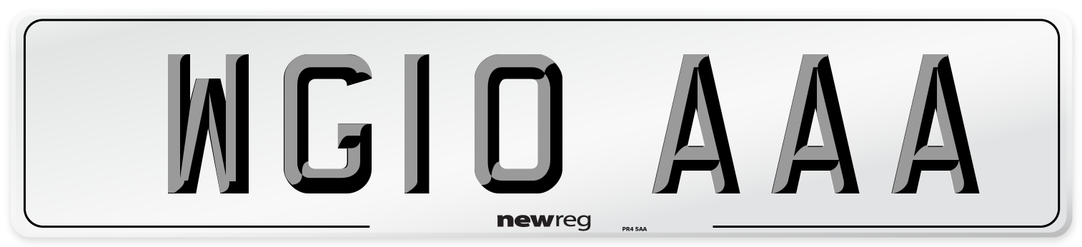 WG10 AAA Number Plate from New Reg